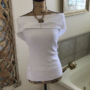 Off the shoulder sleeveless sweater